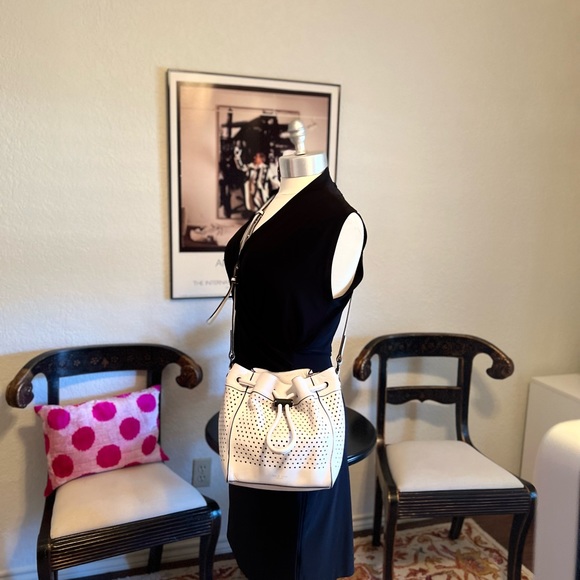 Rag & Bone 'Mini Aston' Perforated Leather Off White Ivory Cut-out Bucket Bag - Picture 14 of 14